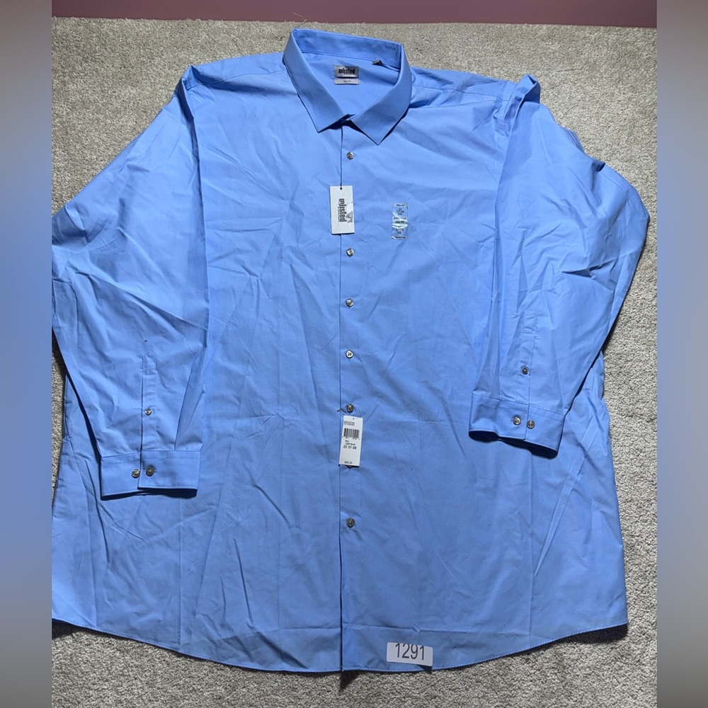 Unlisted men’s long‎ sleeve blue dress shirt sz 4XLT NWT